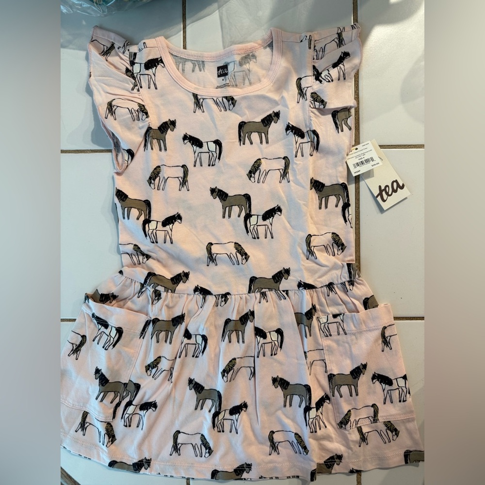Tea Collection Flutter Sleeve Pocket Dress